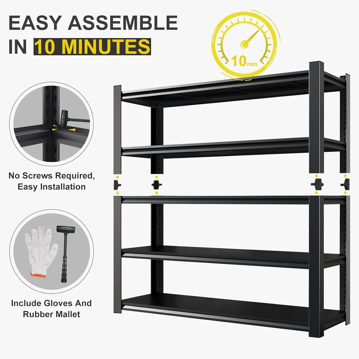 3500LBS Garage Shelving Heavy Duty, 72" H Metal Shelves for Storage, 5 Tier Storage Rack for Warehouse Pantry Kitchen, Industrial Storage Rack