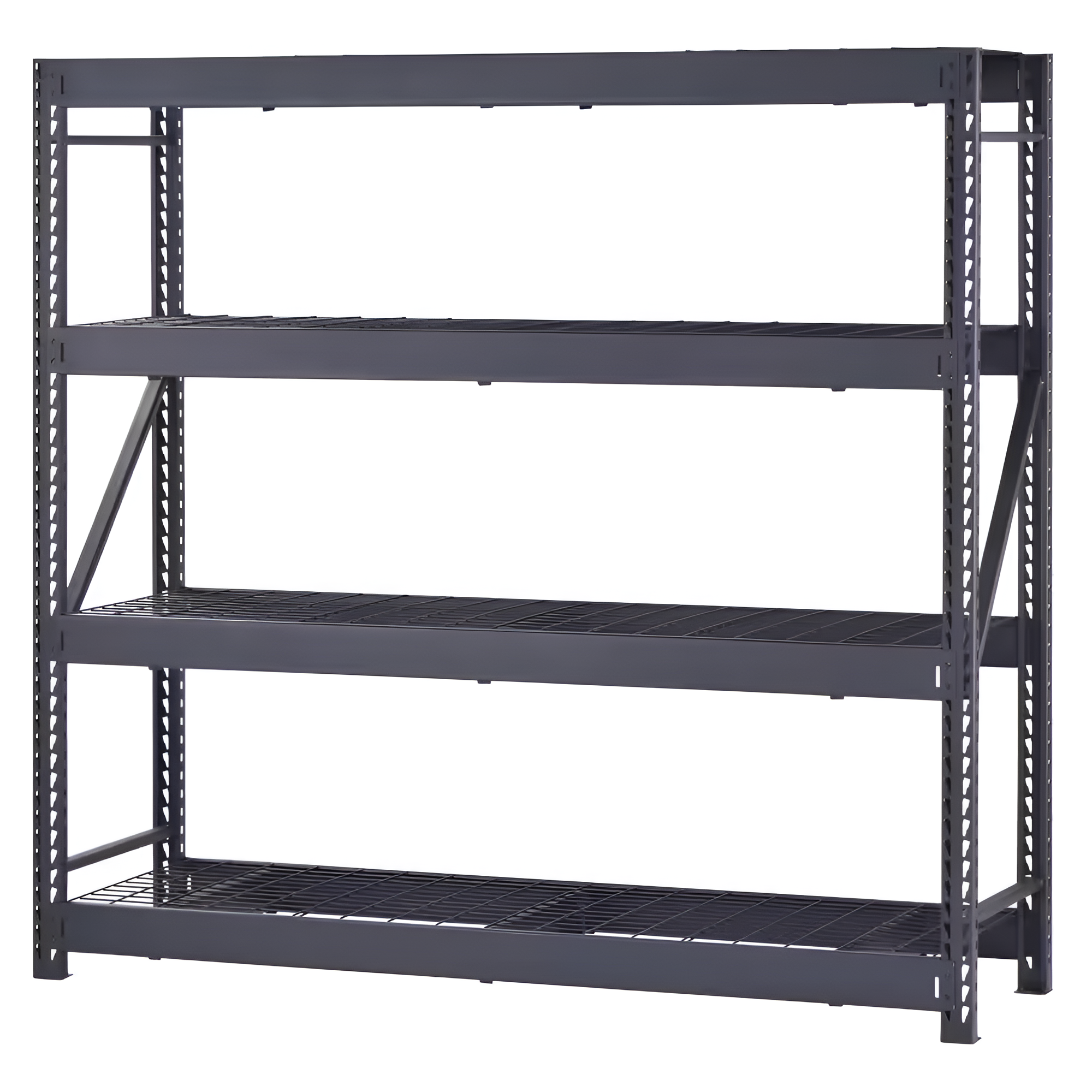 4-Shelf Metal Industrial Duty Freestanding Garage Storage Shelving Unit in Black (77 In. W X 72 In. H X 24 In. D)
