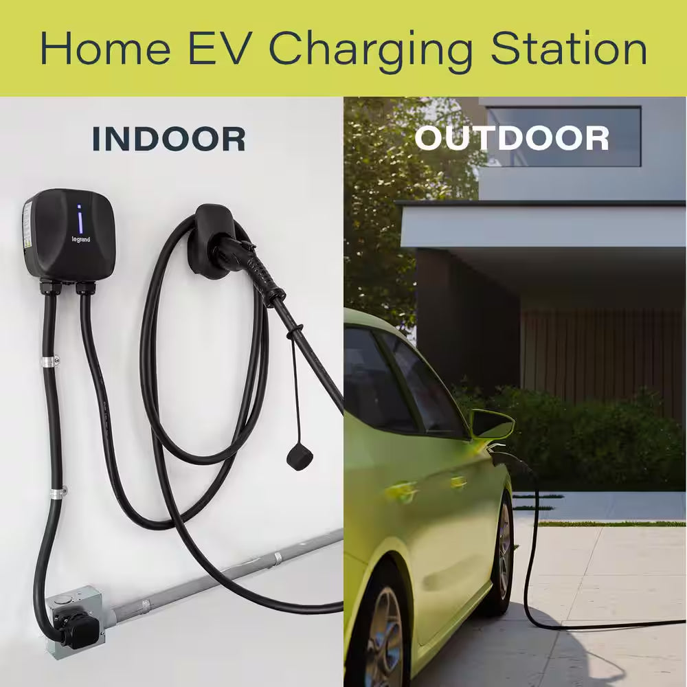 Plug-In 40 Amp 9.6Kw Level 2 EV Charger for Home, 14-50P Plug, Indoor/Outdoor, Black