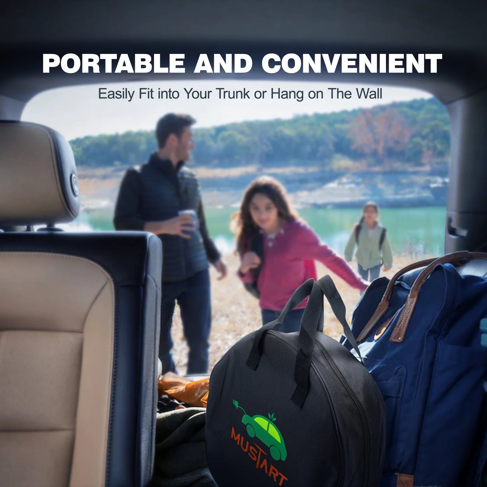 Level 2 Portable EV Charger (40 Amp, 240 Volt, 25Ft Cable), Electric Vehicle Charger Plug-In EV Charging Station with NEMA 14-50P