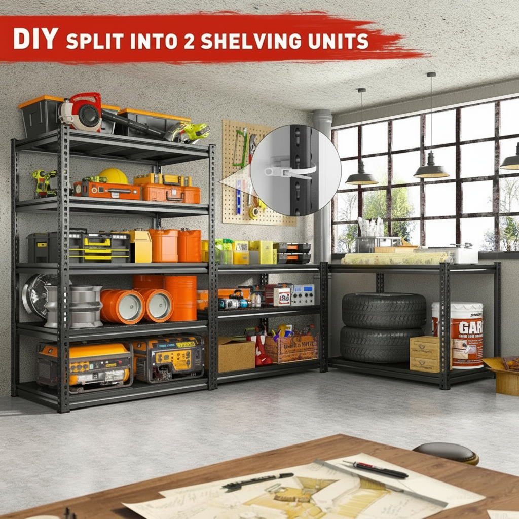 Orra 72" H Heavy-Duty Garage Shelving with Adjustable Shelves,Shelving Unit for Garage, Pantry & Storage